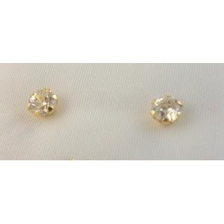 Gold 14k earrings Solitaire with Zircon ΣΚ 001099K  Weight:0.7gr