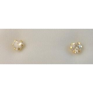 Gold 14k earrings Heart with Zircon ΣΚ 001101Κ  Weight:0.5gr