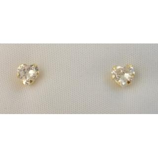 Gold 14k earrings Heart with Zircon ΣΚ 001102Κ  Weight:0.6gr