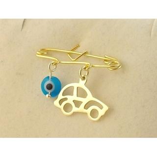 Gold 14k baby pin for newborns ΠΑ 000061