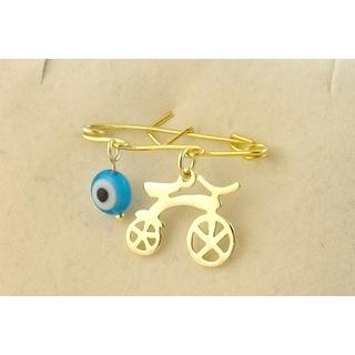 Gold 14k baby pin for newborns ΠΑ 000062