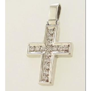 Gold 14k cross with Zircon  ΣΤ 000037Κ Weight:3.36gr