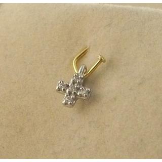 Gold 14k cross with Zircon  ΣΤ 000290Λ Weight:0.25gr