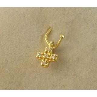 Gold 14k cross with Zircon  ΣΤ 000290Κ Weight:0.25gr
