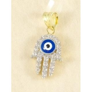 Gold 14k pendants with Zircon ΜΕ 000731  Weight:1.4gr