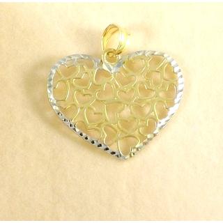 Gold 14k pendants Heart ΜΕ 000732  Weight:1.14gr