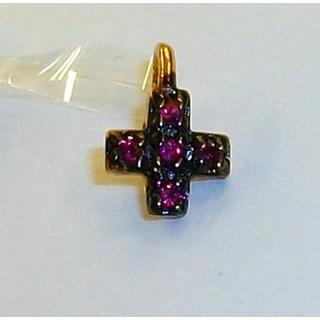 Gold 14k cross with Zircon  ΣΤ 000290R Weight:0.25gr