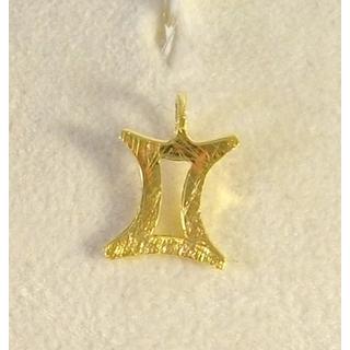 Gold 14k pendants Gemini Weight:0.4gr