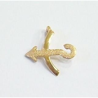 Pink Gold 14k pendants Sagittarius Weight:0.46gr