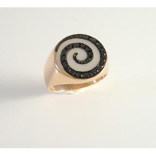 Gold 14k ring Spiral with Zircon ΔΑ 001887Ρ  Weight:5gr