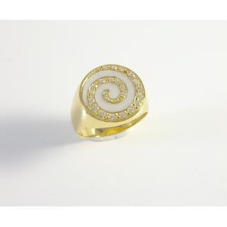 Gold 14k ring Spiral with Zircon ΔΑ 001888Κ  Weight:4gr