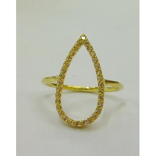 Gold 14k ring with Zircon ΔΑ 001904Κ  Weight:2.09gr