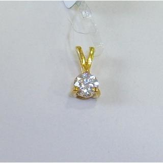 Gold 14k pendants with Zircon ΜΕ 000043Κ  Weight:0.36gr