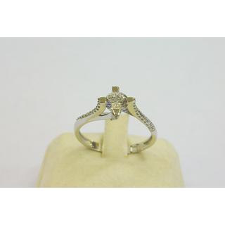 Gold 14k ring Solitaire with Zircon ΔΑ 001909  Weight:2.14gr