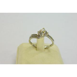 Gold 14k ring Solitaire with Zircon ΔΑ 001910  Weight:2.52gr