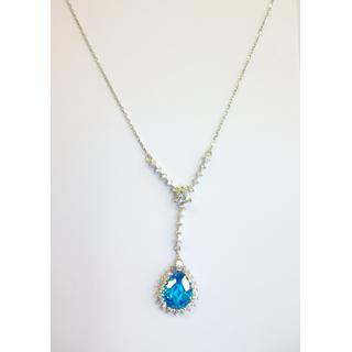 Gold 14k necklace with Zircon ΚΟ 000581Λ  Weight:3.09gr