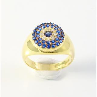 Gold 14k ring with Zircon ΔΑ 001915Κ  Weight:3.21gr