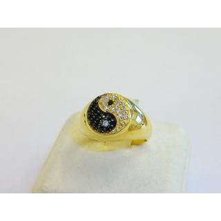 Gold 14k ring with Zircon ΔΑ 001916Κ  Weight:3.26gr