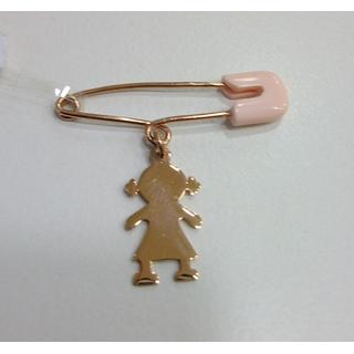 Gold 14k baby pin for newborns ΠΑ 000077Ρ