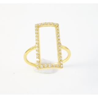 Gold 14k ring with Zircon ΔΑ 001905K  Weight:2.14gr
