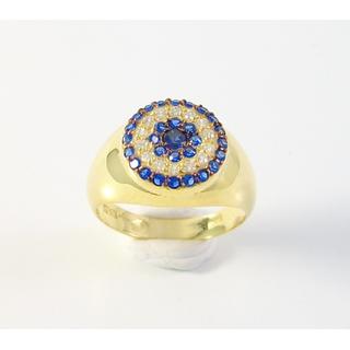 Gold 14k ring with Zircon ΔΑ 001924Κ  Weight:3.32gr