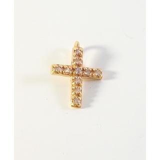 Gold 14k cross with Zircon  ΣΤ 000292Α Weight:0.43gr