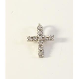 Gold 14k cross with Zircon  ΣΤ 000292Λ Weight:0.42gr