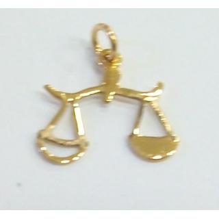 Pink Gold 14k pendants Libra  Weight:0.5gr