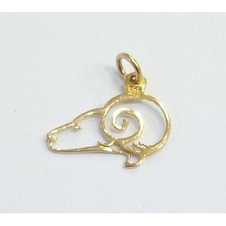 Pink Gold 14k pendants Aries Weight:0.5gr