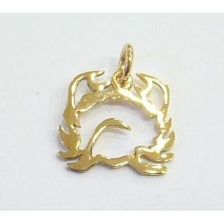 Pink Gold 14k pendants Cancer Weight:0.7gr