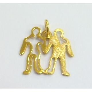 Pink Gold 14k pendants Gemini Weight:0.82gr