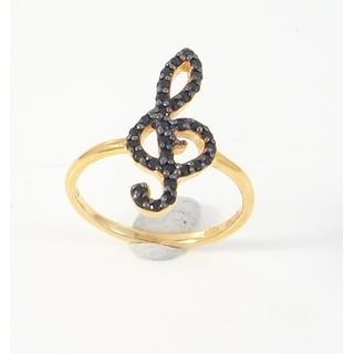 Gold 14k ring with Zircon ΔΑ 001942Ρ  Weight:1.69gr