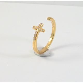 Gold 14k ring with Zircon ΔΑ 001930Α  Weight:1.6gr