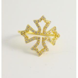 Gold 14k ring with Zircon ΔΑ 001928Κ  Weight:1.95gr