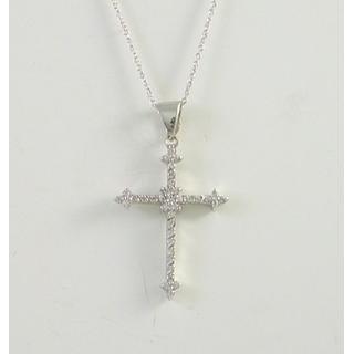 Gold 14k cross with Zircon  ΣΤ 000294Λ Weight:1.65gr