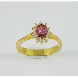 Gold 14k ring Solitaire with Zircon ΔΑ 001340R  Weight:3.56gr