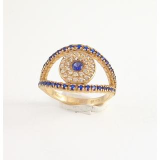 Gold 14k ring with Zircon ΔΑ 001944Ρ  Weight:2.39gr