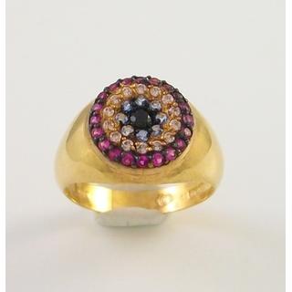 Gold 14k ring with Zircon ΔΑ 001924α  Weight:3.17gr