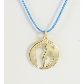 Gold 14k pendants Children with Gemstones ΜΕ 000788Κ  Weight:1.4gr
