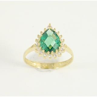 Gold 14k ring with Zircon ΔΑ 001911Κ  Weight:2.3gr