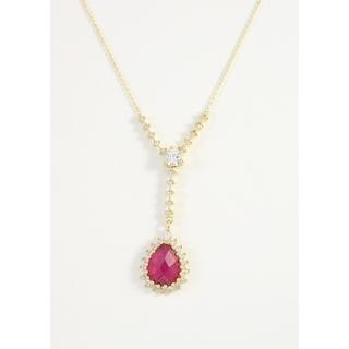Gold 14k necklace with Zircon ΚΟ 000583Κ  Weight:2.65gr