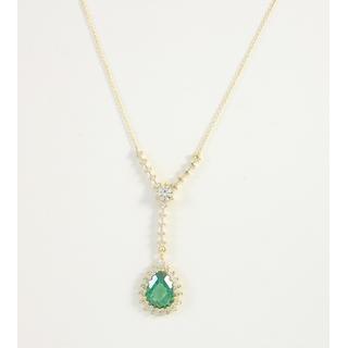 Gold 14k necklace with Zircon ΚΟ 000580Κ  Weight:2.68gr