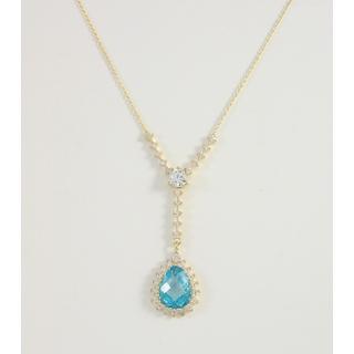 Gold 14k necklace with Zircon ΚΟ 000581Κ  Weight:2.4gr