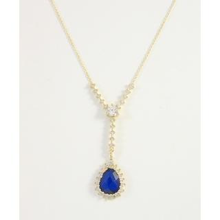 Gold 14k necklace with Zircon ΚΟ 000582Κ  Weight:2.45gr