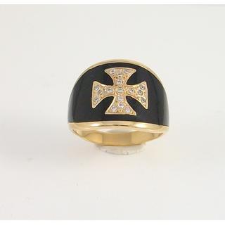 Gold 14k ring with Zircon ΔΑ 001884Ρ  Weight:4.55gr