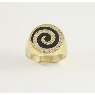 Gold 14k ring Spiral with Zircon ΔΑ 001886Κ  Weight:4.12gr