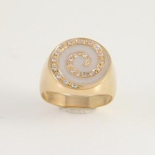 Gold 14k ring Spiral with Zircon ΔΑ 001888Ρ  Weight:4.7gr