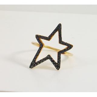Gold 14k ring Star with Zircon ΔΑ 001950Ρ  Weight:2.38gr