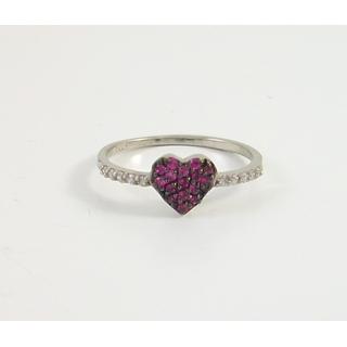 Gold 14k ring Heart with Zircon ΔΑ 001951Λ  Weight:1.6gr