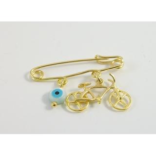 Gold 14k baby pin for newborns ΠΑ 000087